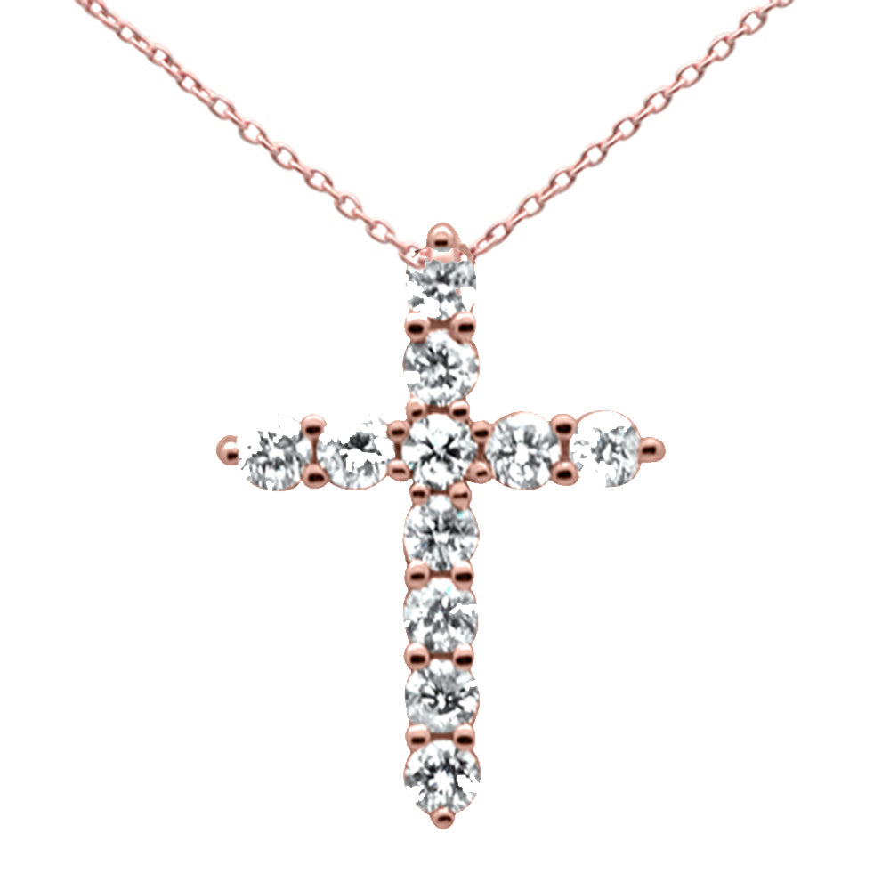 .25ct G SI 14K Rose Gold Diamond Cross PENDANT