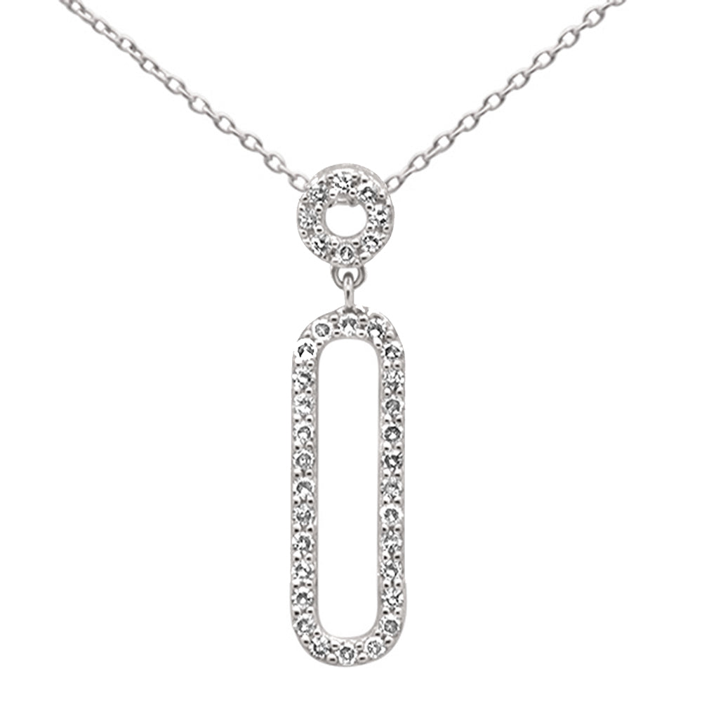 ''.24ct G SI 14K White Gold Diamond Drop PENDANT 18'''' Long Chain''