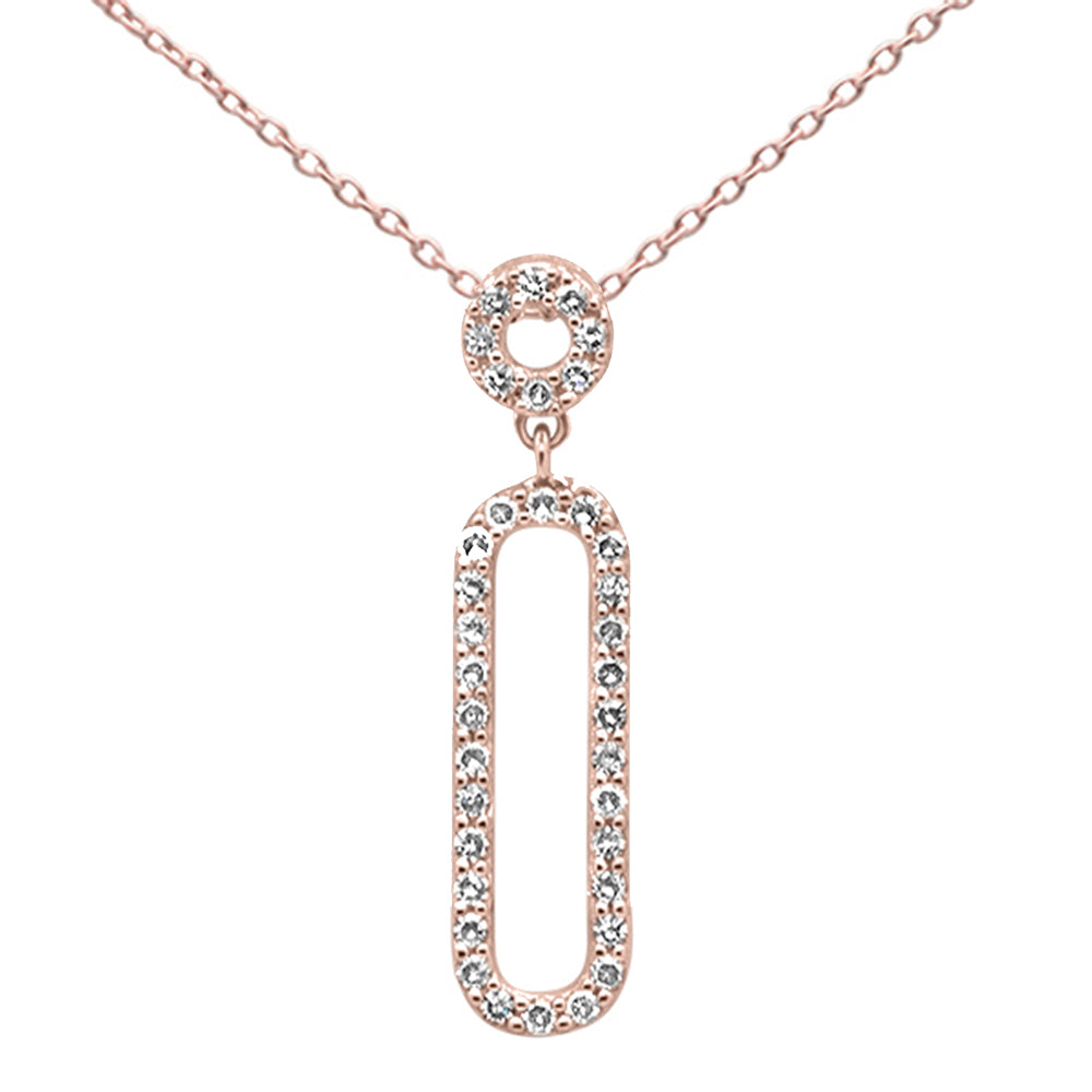 ''.25ct G SI 14K Rose Gold Diamond Drop PENDANT 18'''' Long Chain Included''
