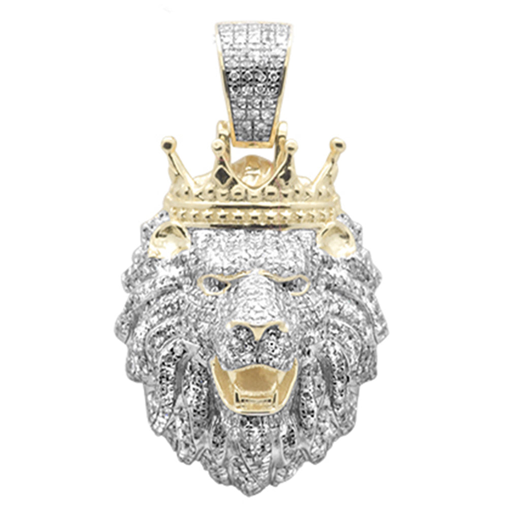 DIAMOND  CLOSEOUT!   1.07ct G SI 10K Yellow Gold Diamond Lion King Iced Out HIP HOP Charm Pendant