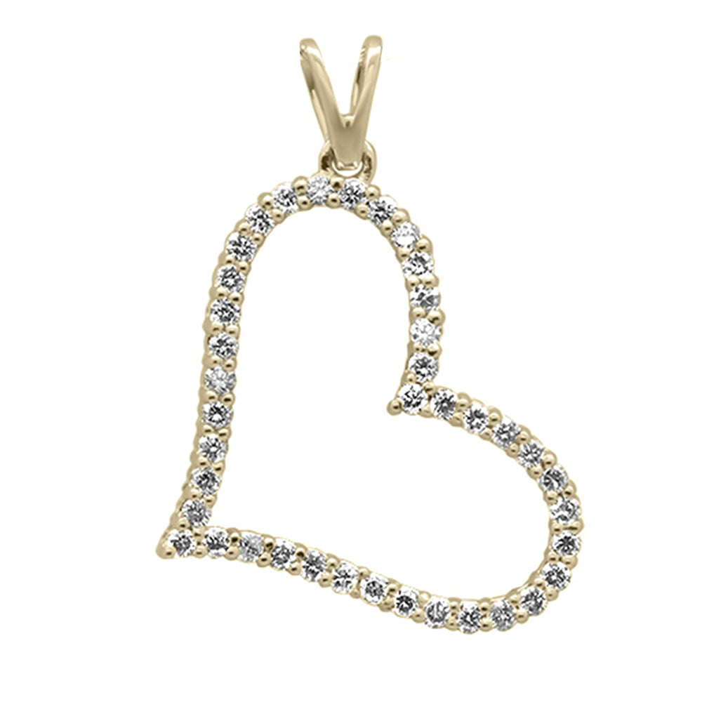 ''SPECIAL!  .54ct G SI 14K Yellow Gold Diamond Heart DANGLE Charm Pendant''