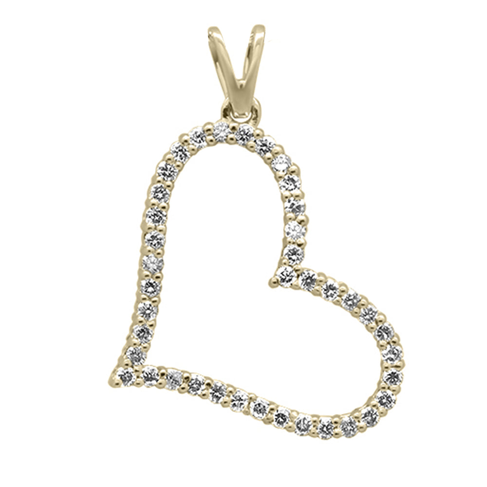 ''SPECIAL!  .54ct G SI 14K Yellow Gold DIAMOND Heart Dangle Charm Pendant''