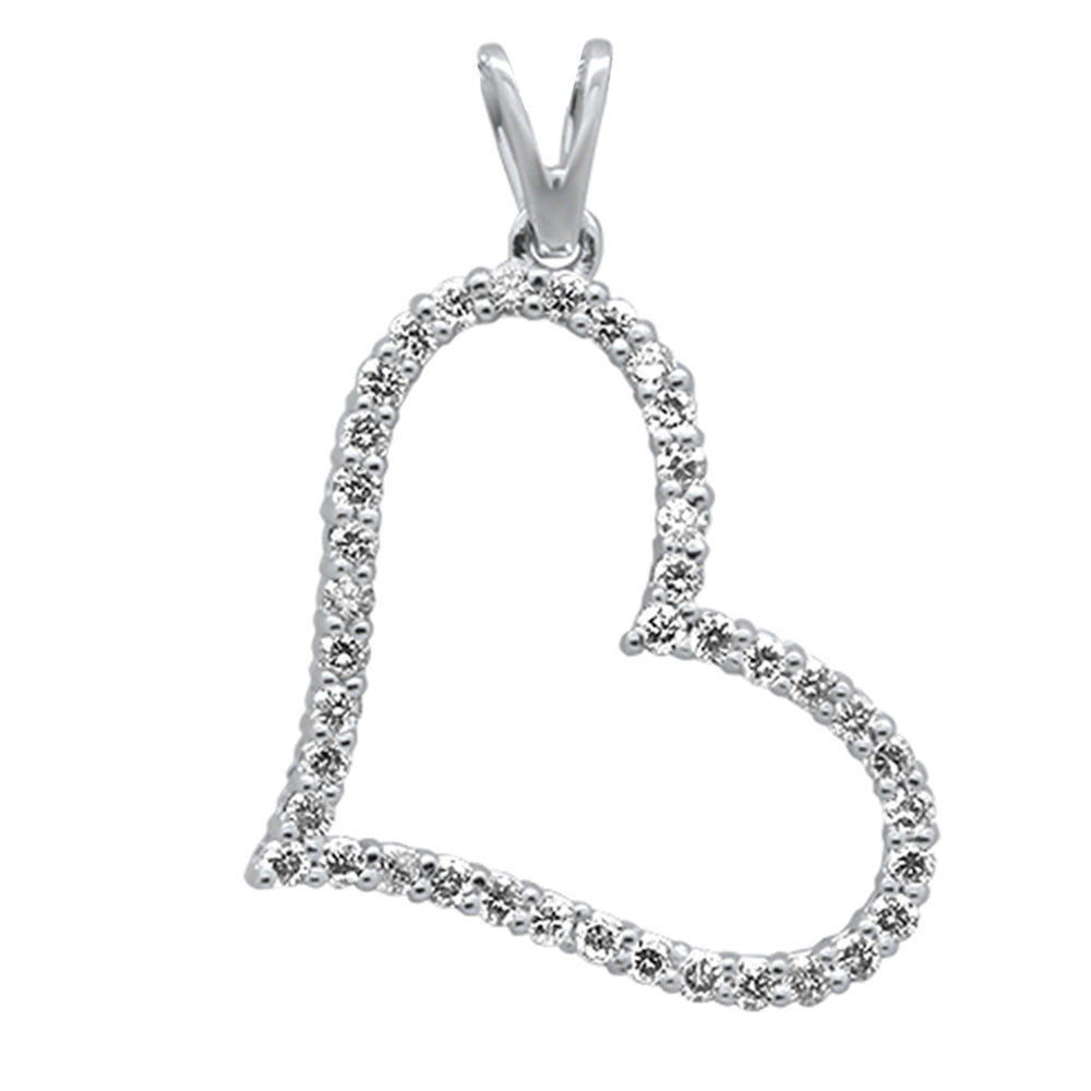 ''SPECIAL! .46ct G SI 14K White Gold DIAMOND Heart Pendant''