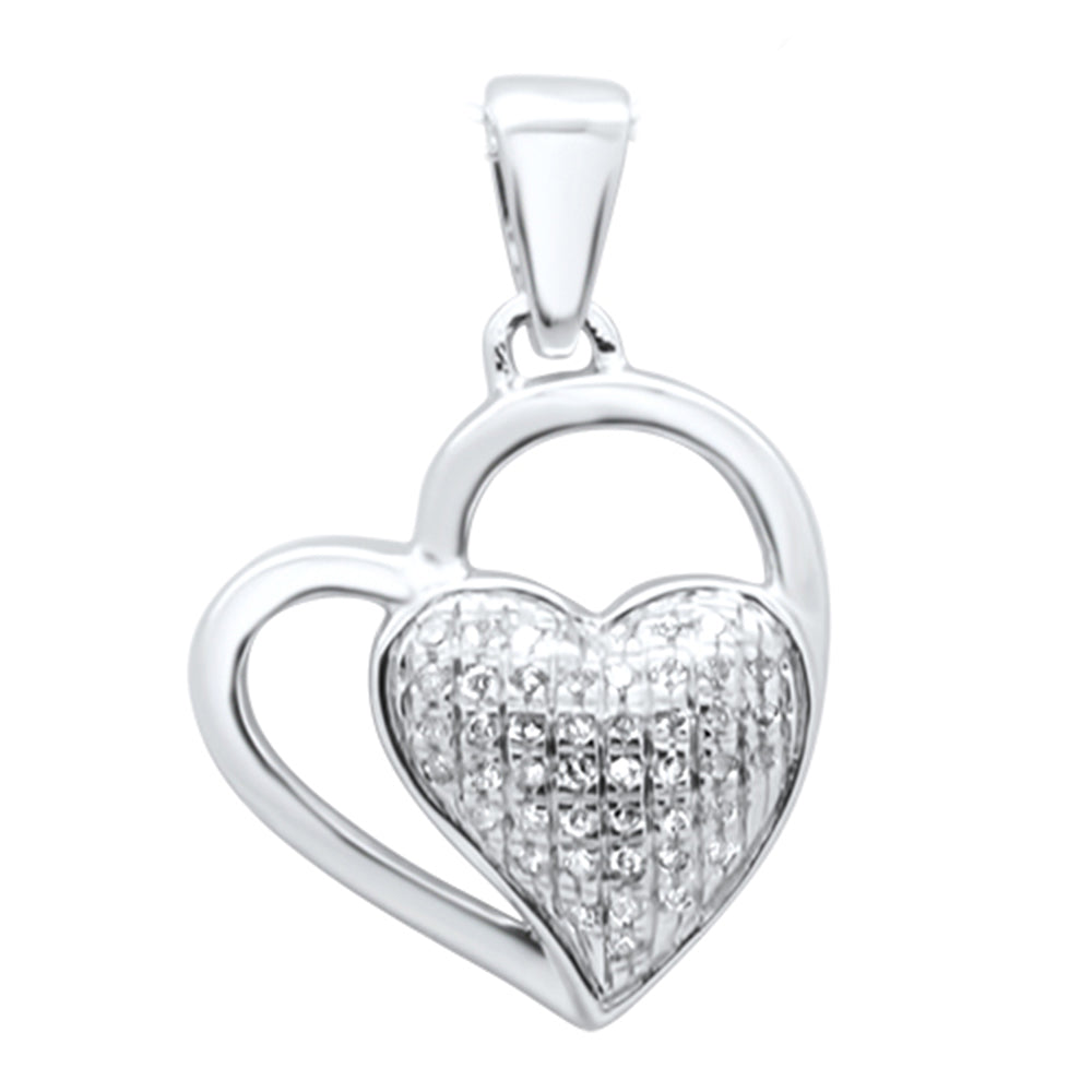 ''SPECIAL! .10ct G SI 10K White Gold DIAMOND Heart Pendant''