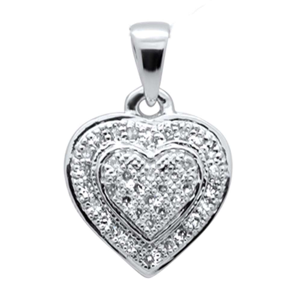 ''SPECIAL! .11ct G SI 10K White GOLD Diamond Heart Pendant''