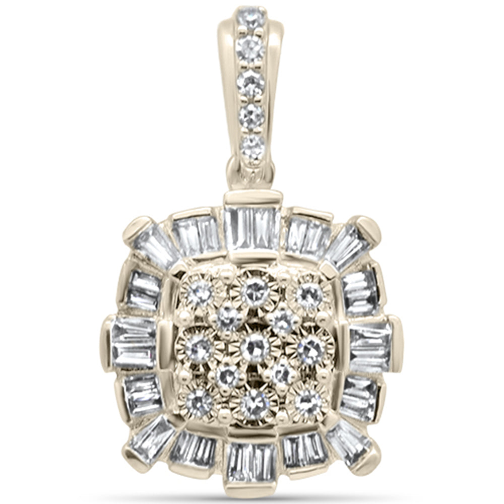 ''SPECIAL! .26ct G SI 14K Yellow GOLD Diamond Round & Baguette Pendant''