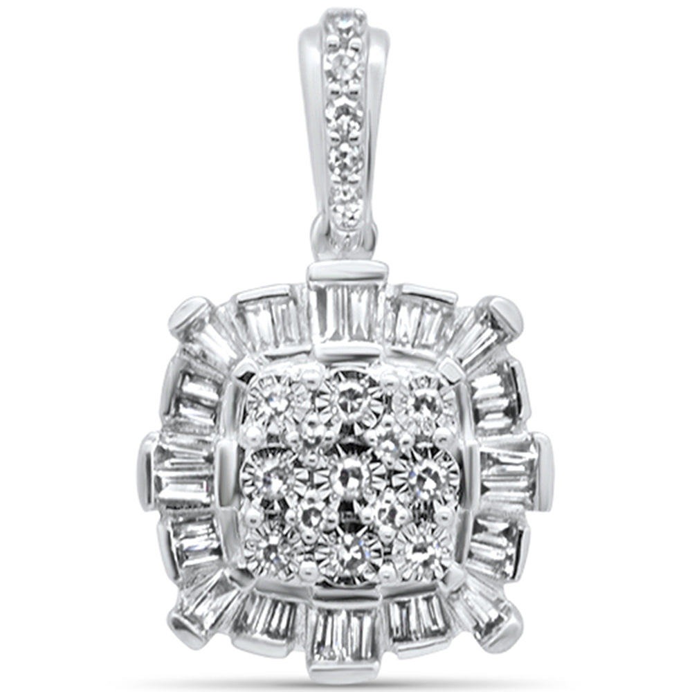 ''SPECIAL! .26ct G SI 14K White Gold DIAMOND Round & Baguette Pendant''