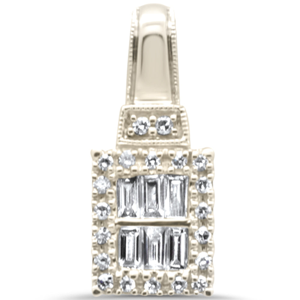 ''SPECIAL! .19ct G SI 14K Yellow Gold DIAMOND Round & Baguette Charm Pendant''