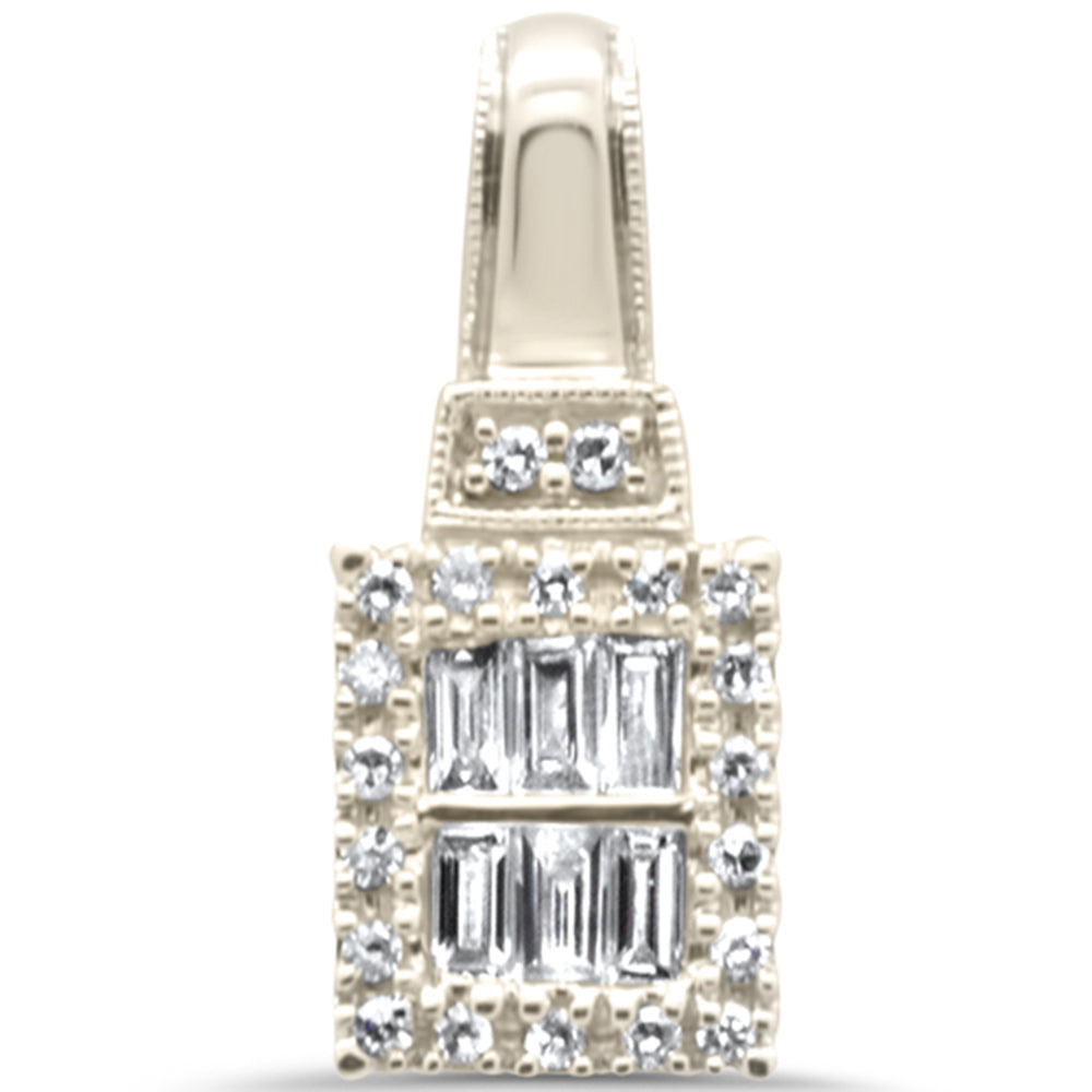 ''SPECIAL! .19ct G SI 14K Yellow Gold Diamond Round & Baguette Charm PENDANT''