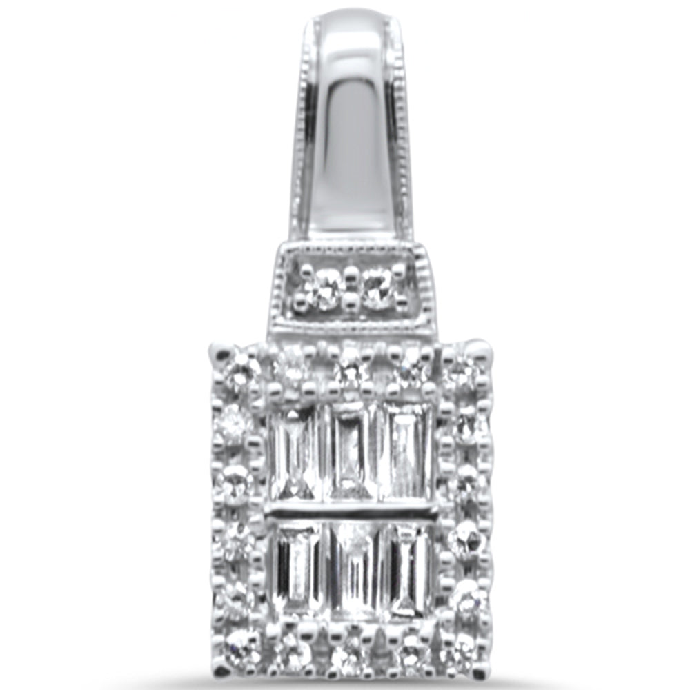 ''SPECIAL! .20ct G SI 14K White Gold Diamond Round & Baguette PENDANT''