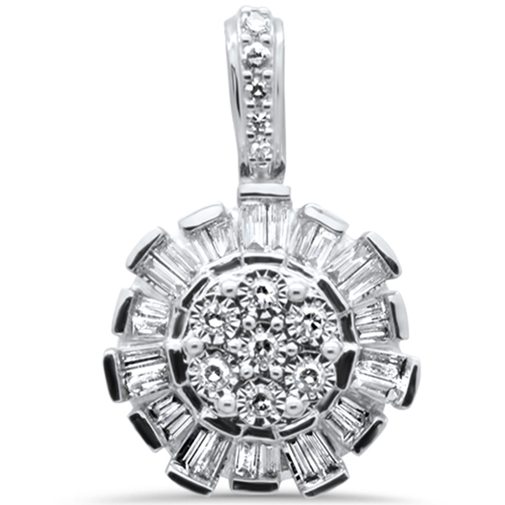 ''SPECIAL! .26ct G SI 14K White Gold Diamond Round & Baguette PENDANT''