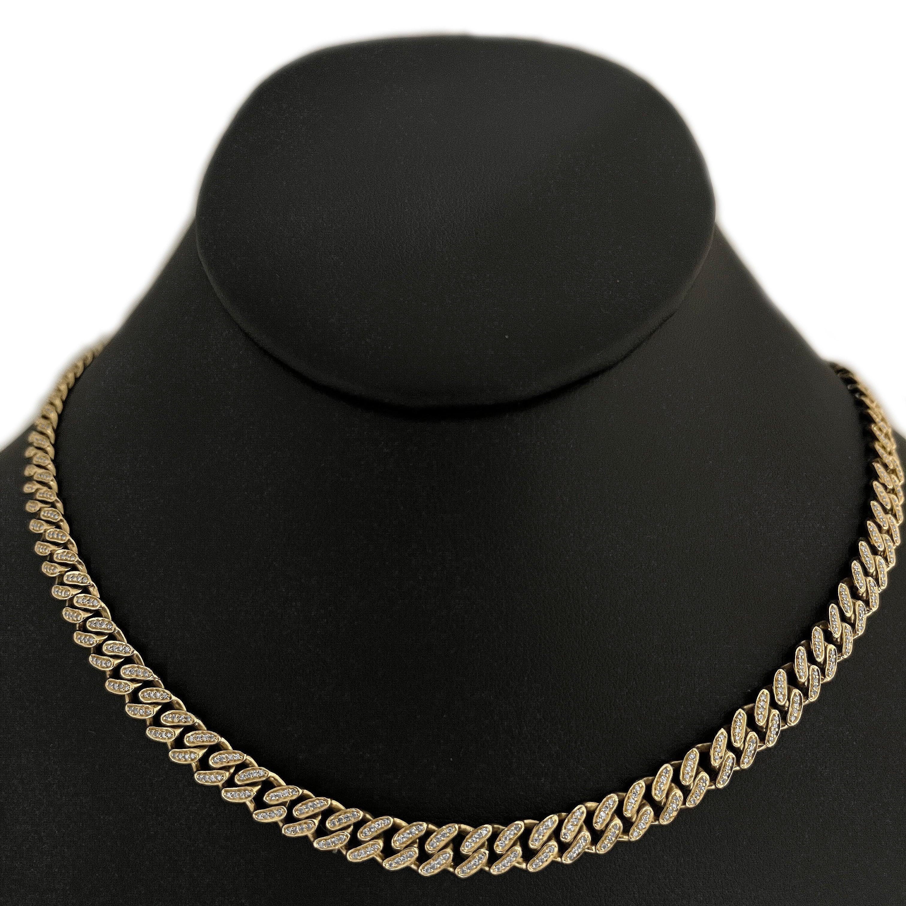 ''SPECIAL! 6mm 2.10ct G SI 14k Yellow GOLD Diamond Round Cuban Necklace 22''''''