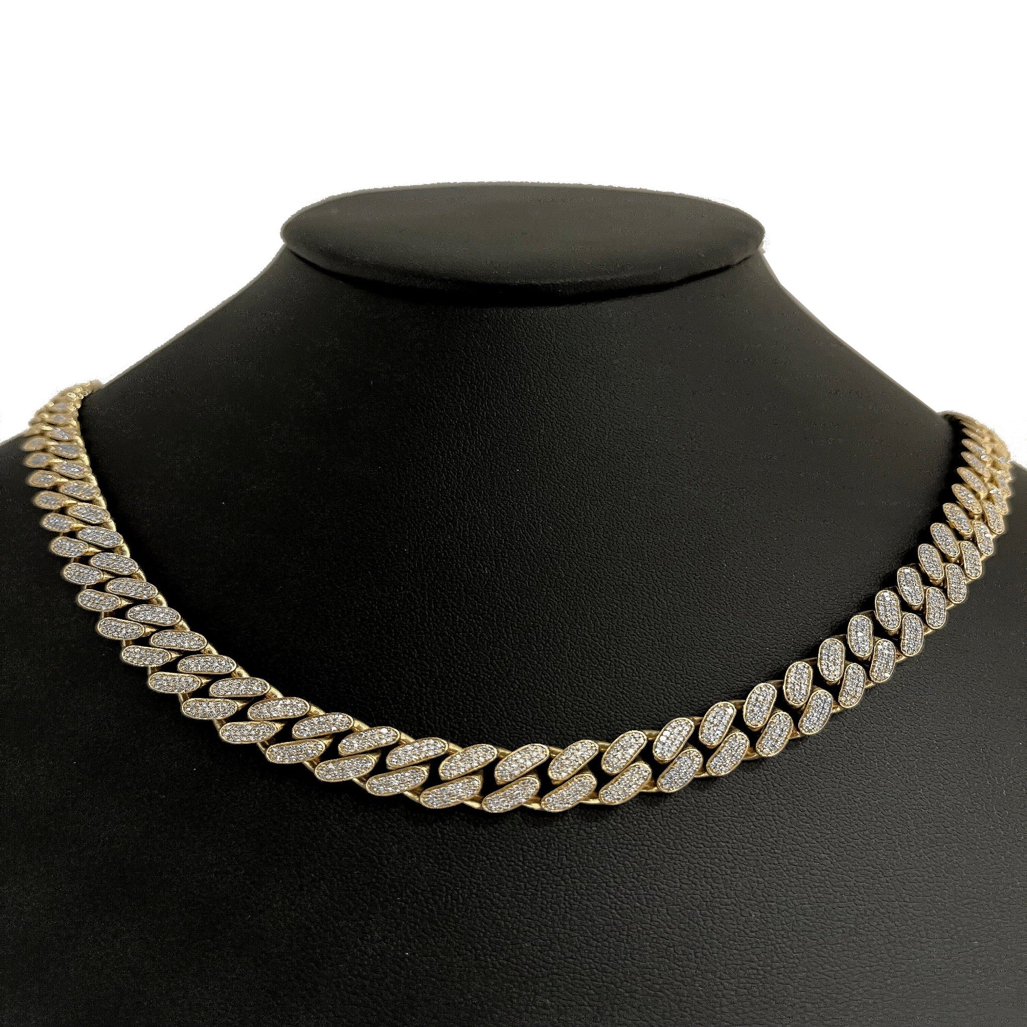 ''SPECIAL! 9MM 9.21ct 10KT Yellow Gold Diamond Micro Pave Miami Round Cuban Link NECKLACE 22'''' Long''