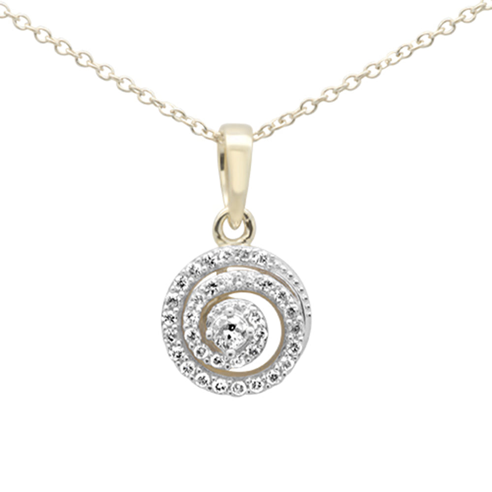 ''SPECIAL! .26ct G SI 10K Yellow GOLD Diamond Swirl Diamond Pendant Necklace 18''''''