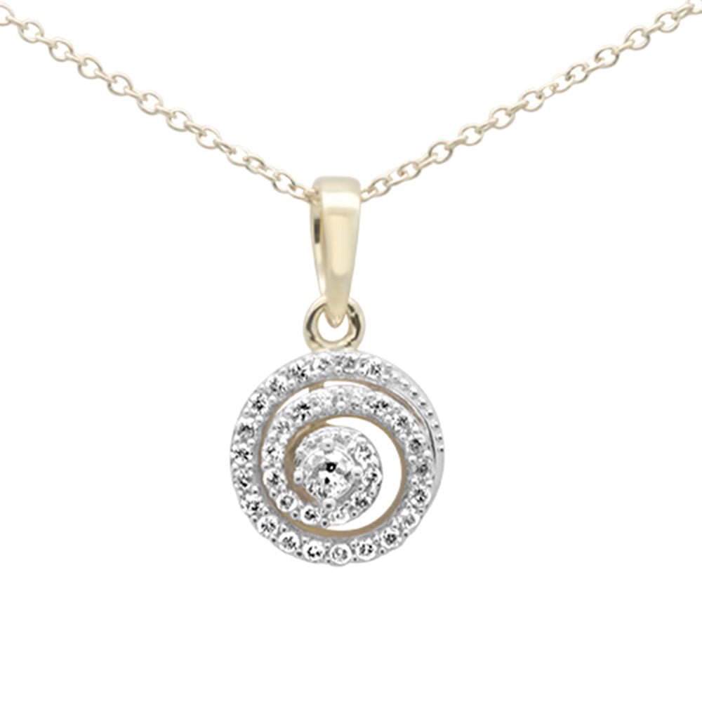 ''SPECIAL! .26ct G SI 10K Yellow Gold DIAMOND Swirl DIAMOND Pendant Necklace 18''''''