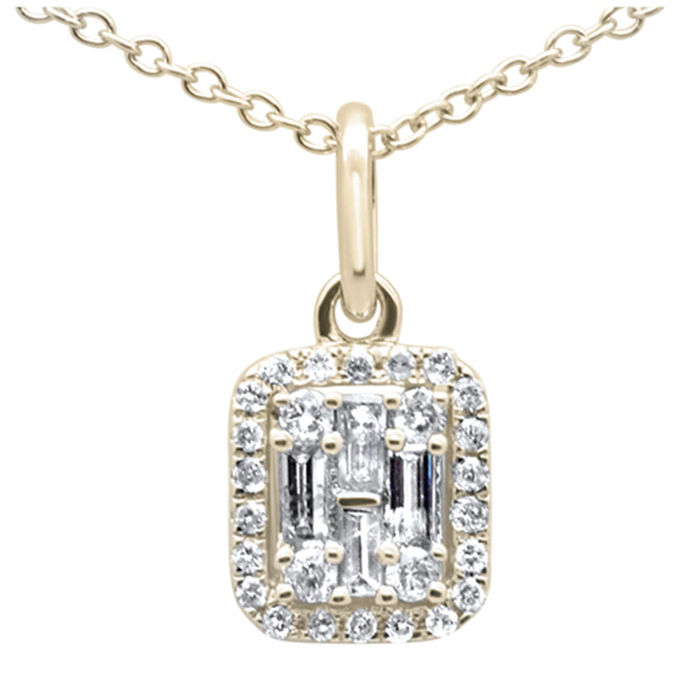 ''SPECIAL! .30ct G SI 14K Yellow GoldDIAMOND Round & Baguette DIAMOND Pendant Necklace''