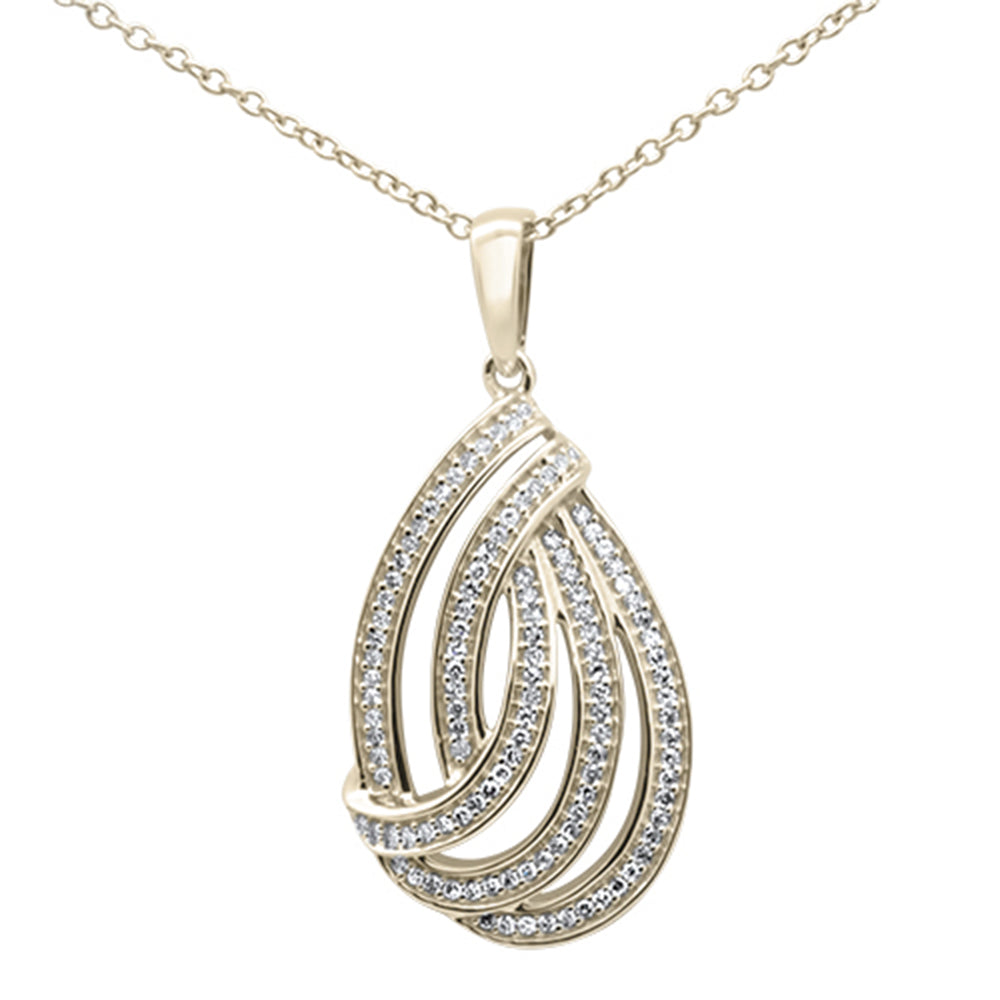 ''SPECIAL! .21ct G SI 10K Yellow GOLD Pear Shaped Swirl Pendant''