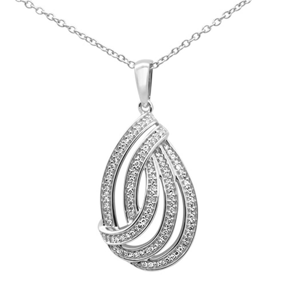 ''SPECIAL! .21ct G SI 10K White Gold Pear Shaped Swirl PENDANT''