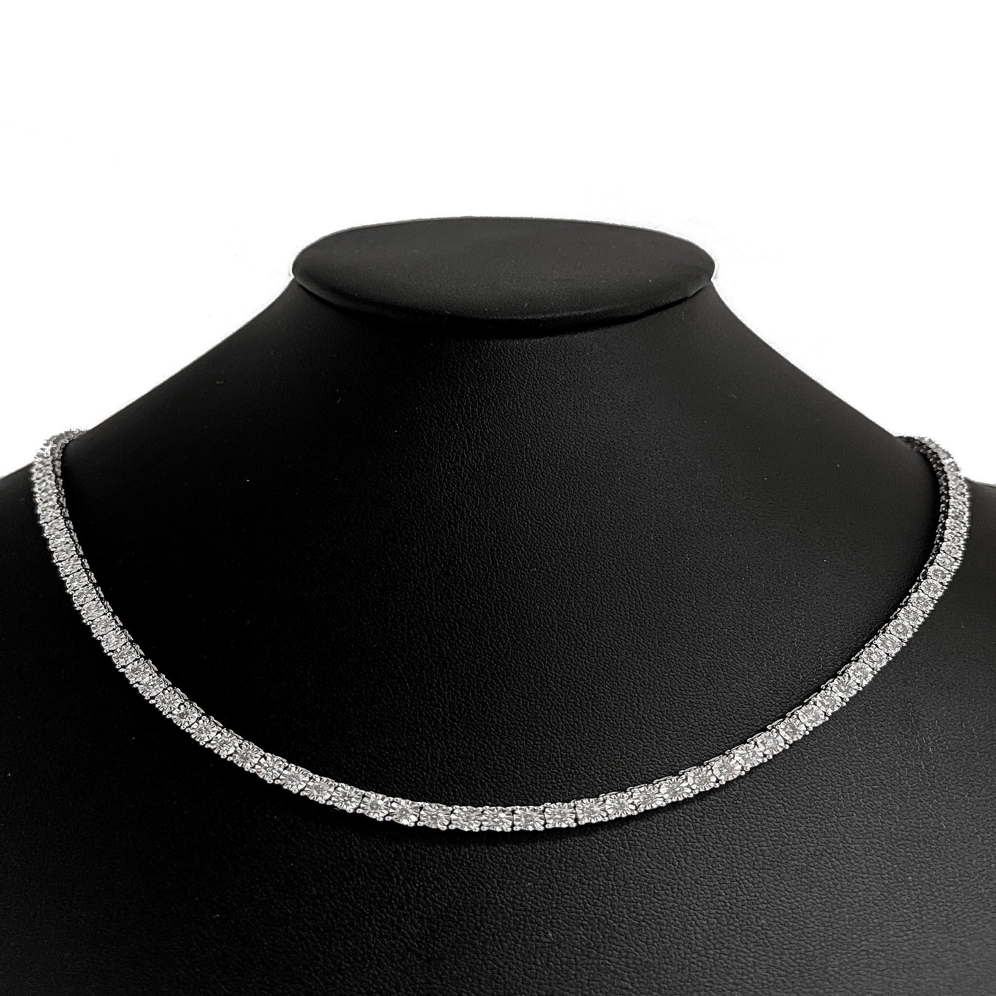 ''SPECIAL! 5.07ct 14K White GOLD Tennis Miracle Illusion Necklace 22''''''