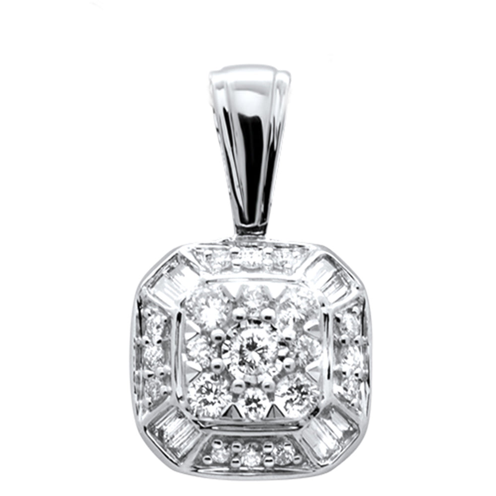 ''SPECIAL! .25ct G SI 14K White Gold Round & Baguette Diamond PENDANT''