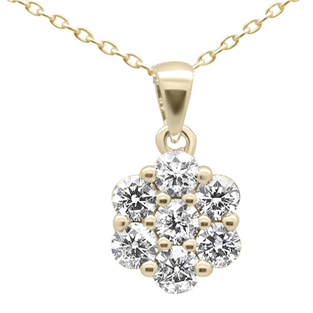 ''SPECIAL! 1.55ct G SI 14K Yellow Gold Diamond Cluster PENDANT''