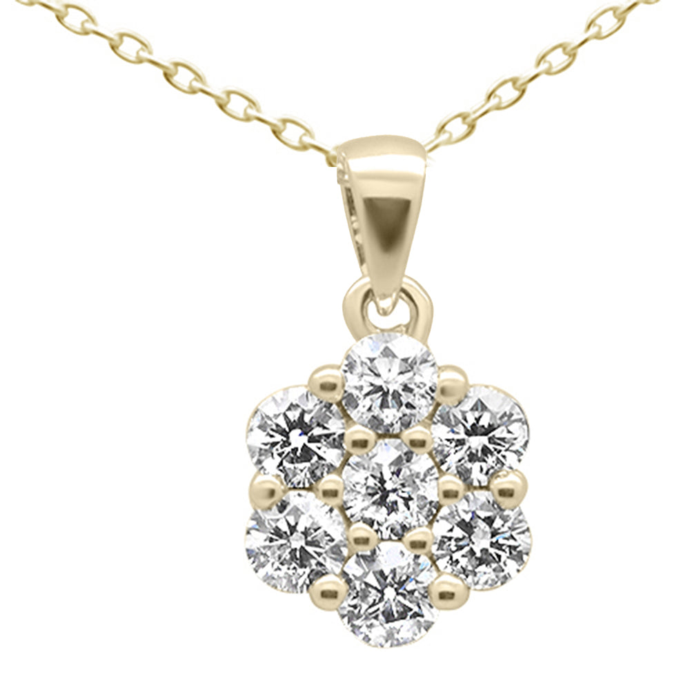 ''SPECIAL! 1.55ct G SI 14K Yellow GOLD Diamond Cluster Pendant''