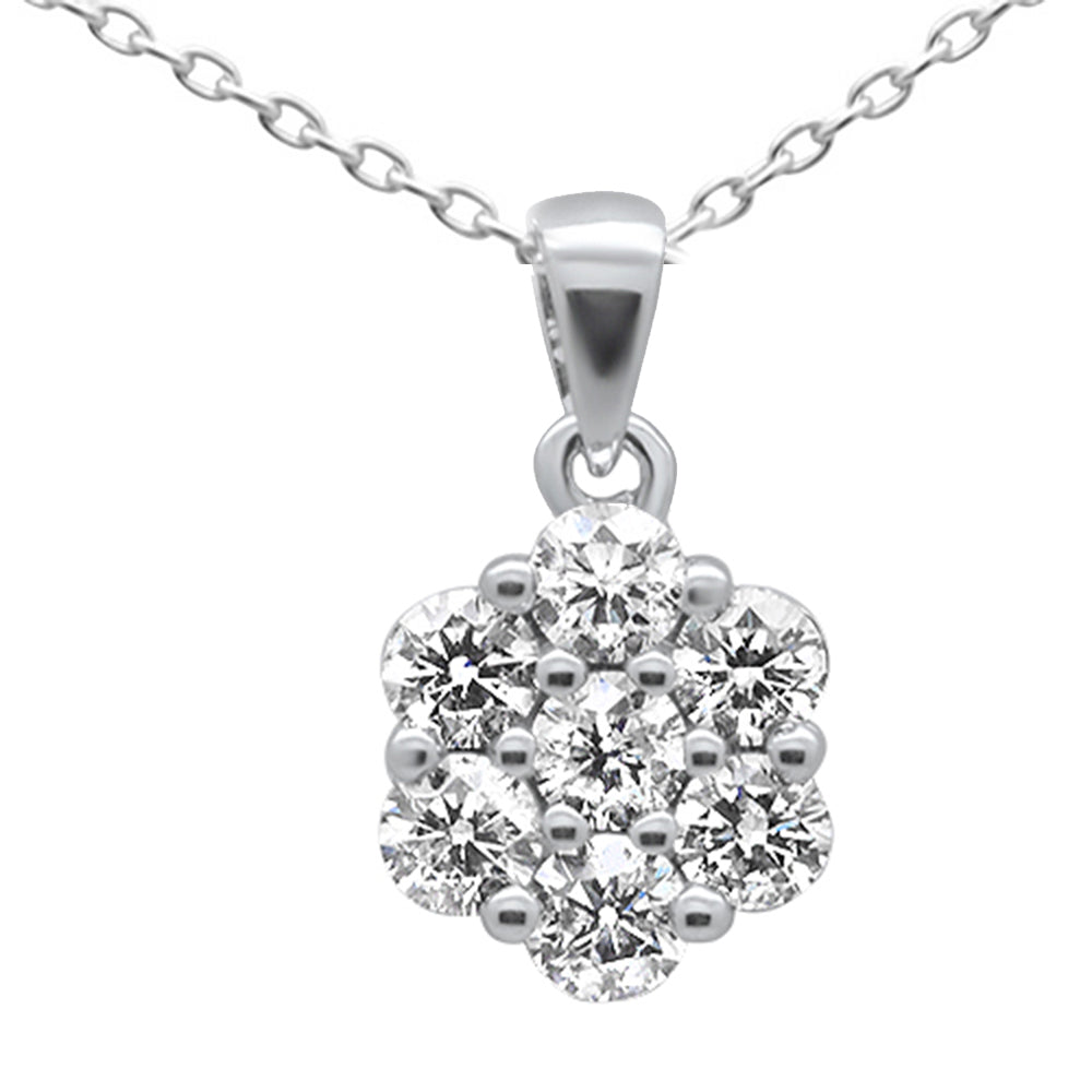 ''SPECIAL! 1.51ct G SI 14K White GOLD Diamond Cluster Pendant''
