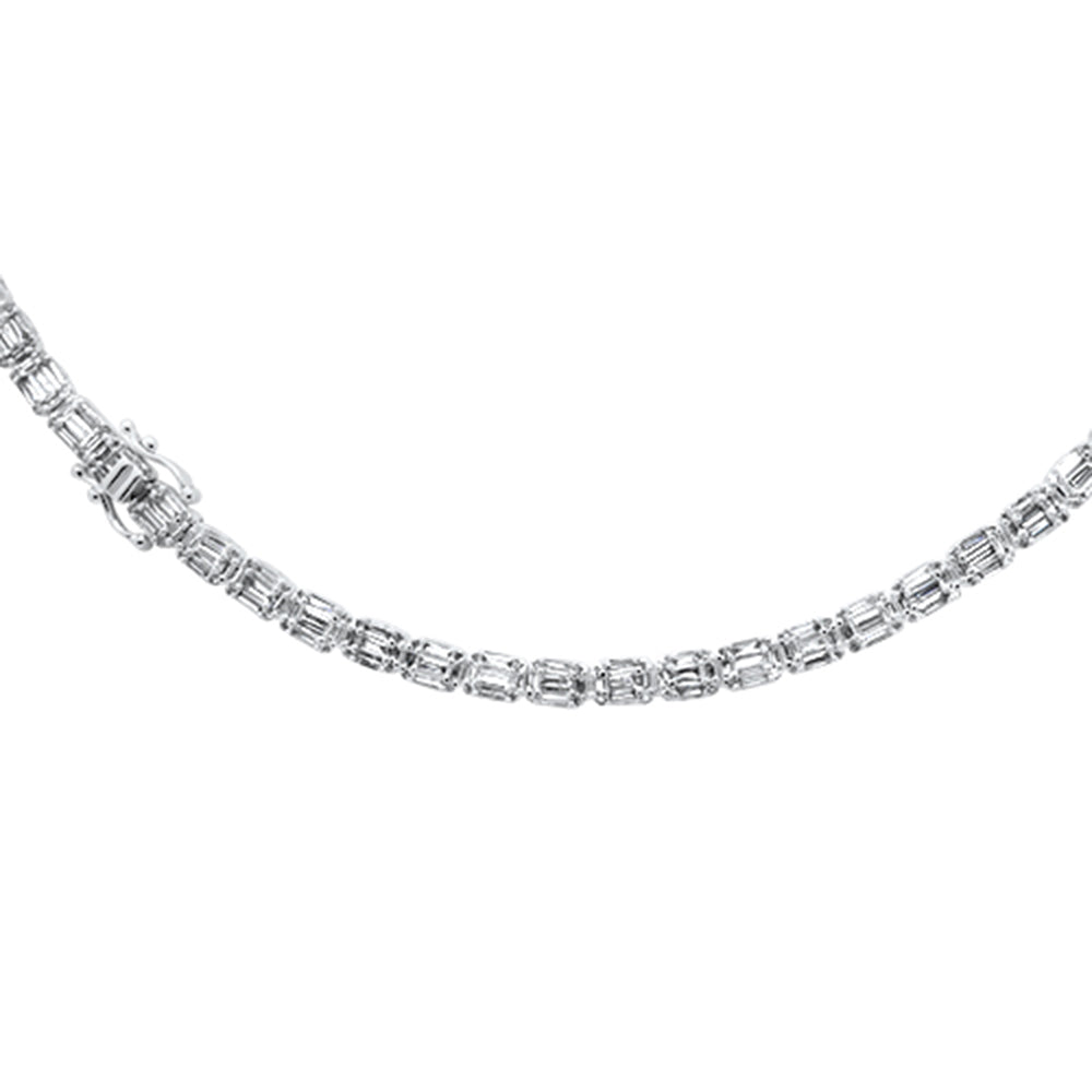 ''SPECIAL! 10.43ct G SI 14K White GOLD Emerald Cut Diamond Tennis Necklace 18'''' Long''