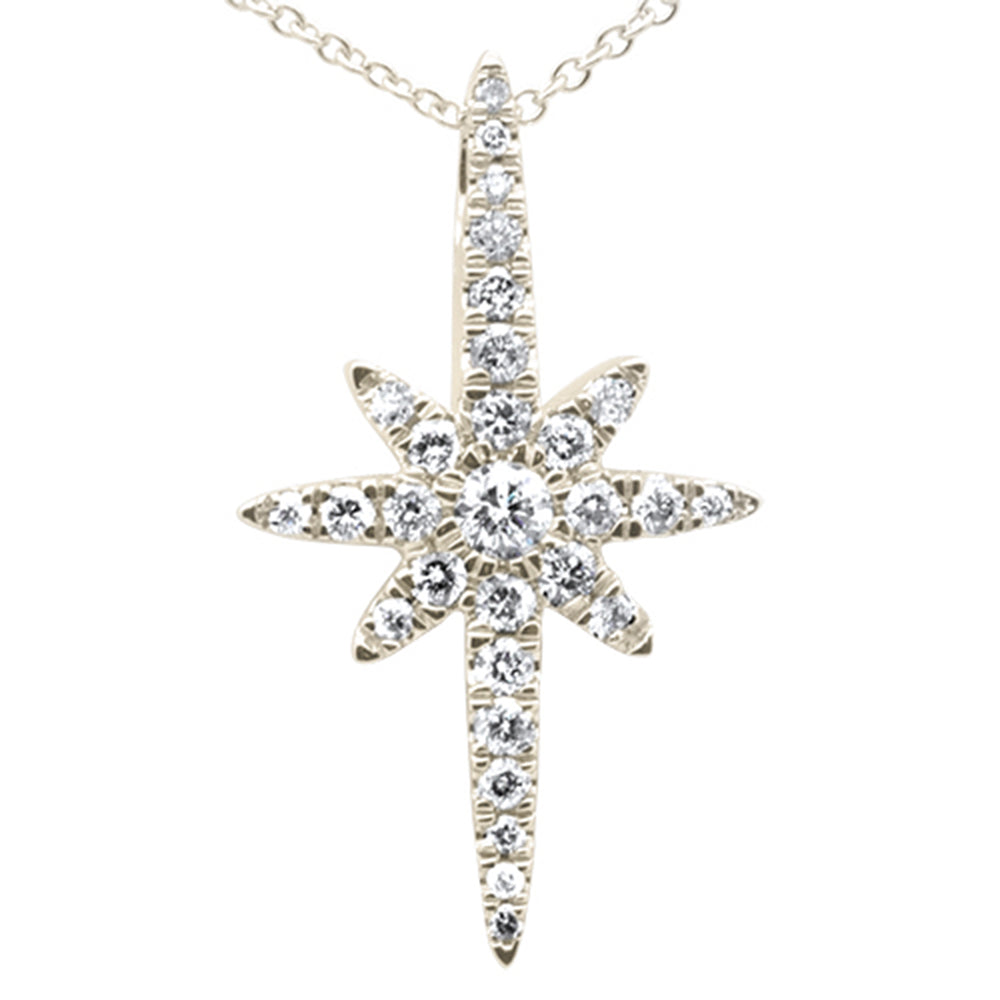 ''SPECIAL! .40ct G SI 14K Yellow Gold Diamond Starburst Charm PENDANT Necklace 18''''''