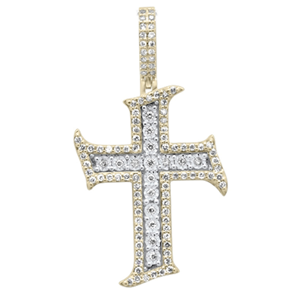 ''SPECIAL! .55ct G SI 10K Yellow GOLD Diamond Cross Necklace Pendant''