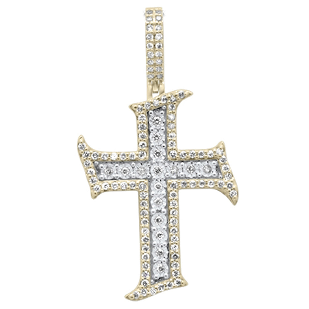 ''SPECIAL! .55ct G SI 10K Yellow Gold DIAMOND Cross Necklace Pendant''