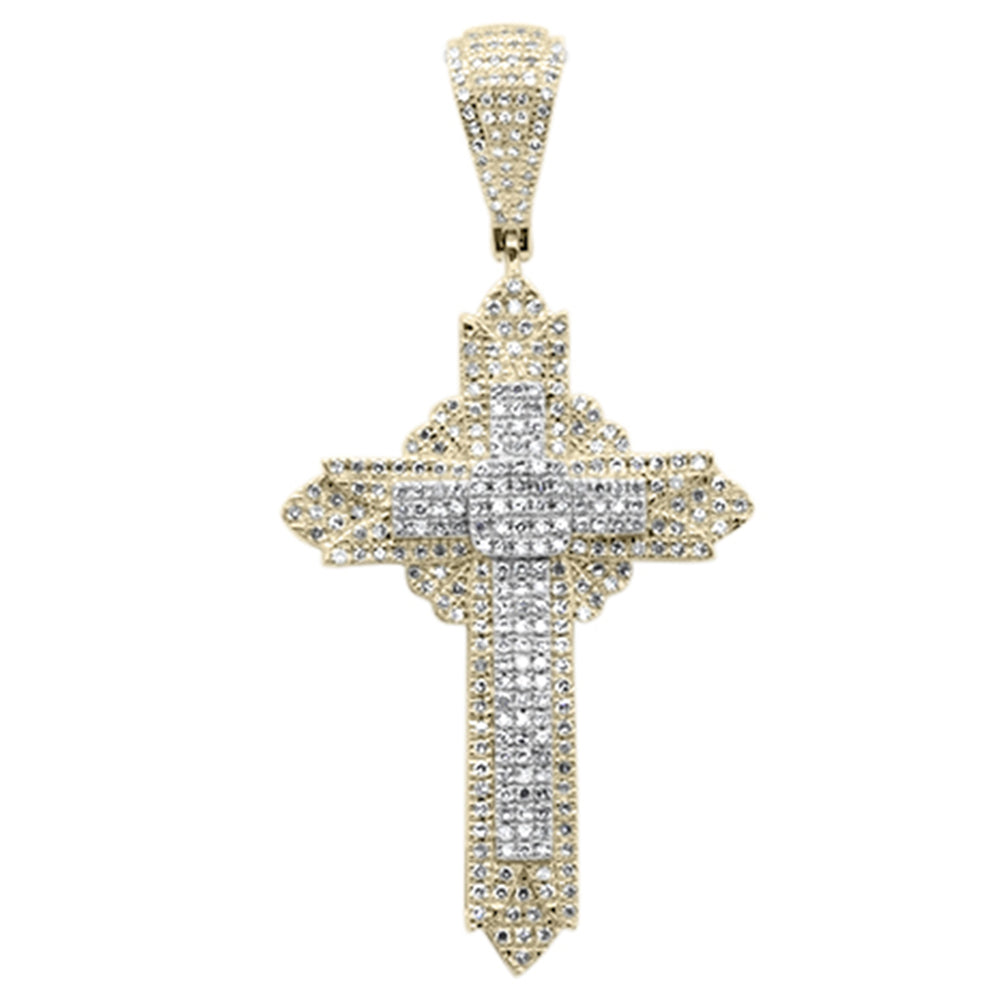 ''SPECIAL! .77ct G SI 10K Yellow GOLD Diamond Cross Necklace Pendant''