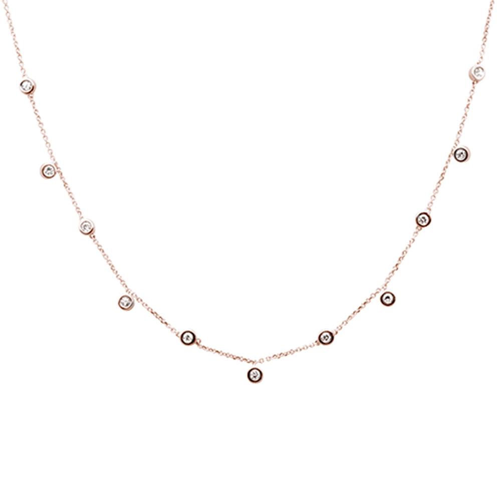 ''SPECIAL! .33ct G SI 14K Rose Gold Diamond by the Yard NECKLACE 18''''''