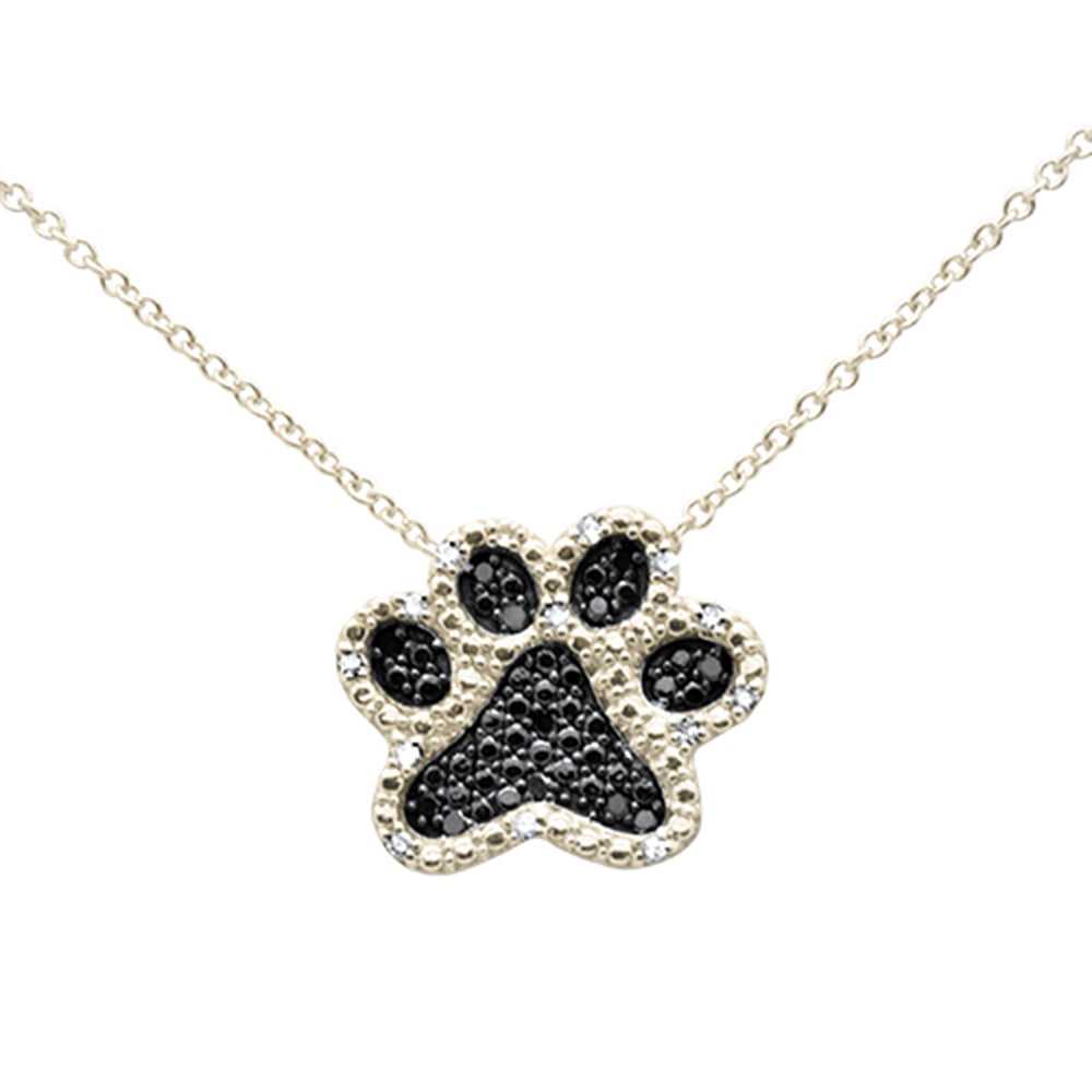 ''SPECIAL! .10ct G SI 14K Yellow Gold Diamond Dog Paw PENDANT Necklace 18''''''