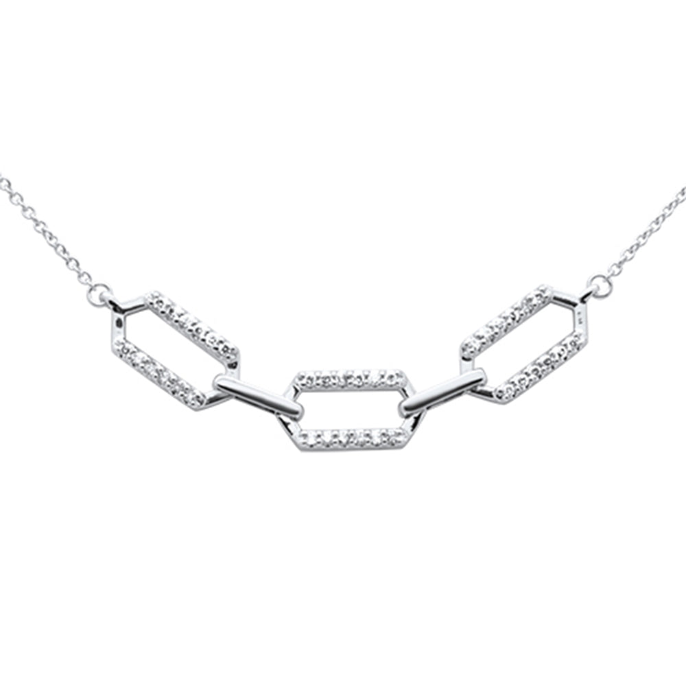 ''SPECIAL! .17ct G SI 14K White Gold  Diamond Link PENDANT Necklace 18''''''