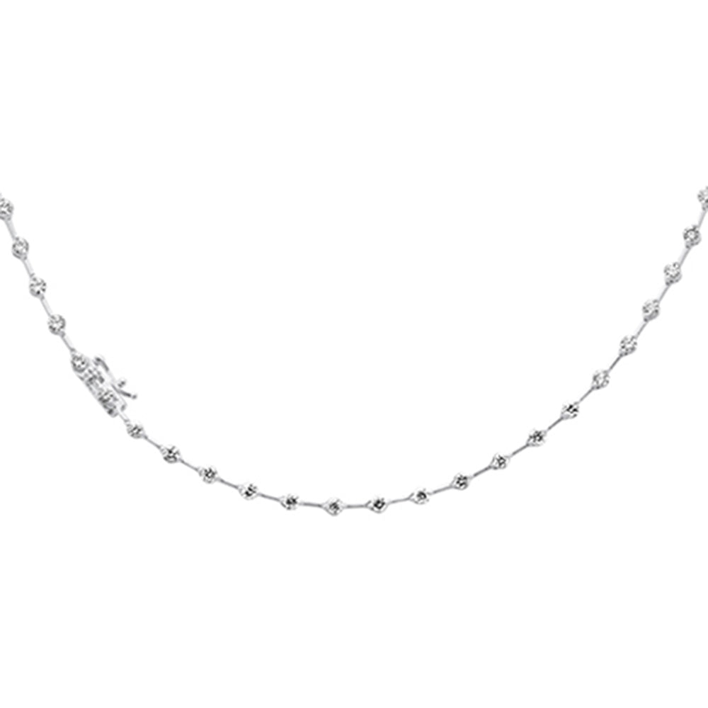 ''SPECIAL!2.90ct G SI 14K White GOLD Diamond Round Link Necklace 16'''' Long''