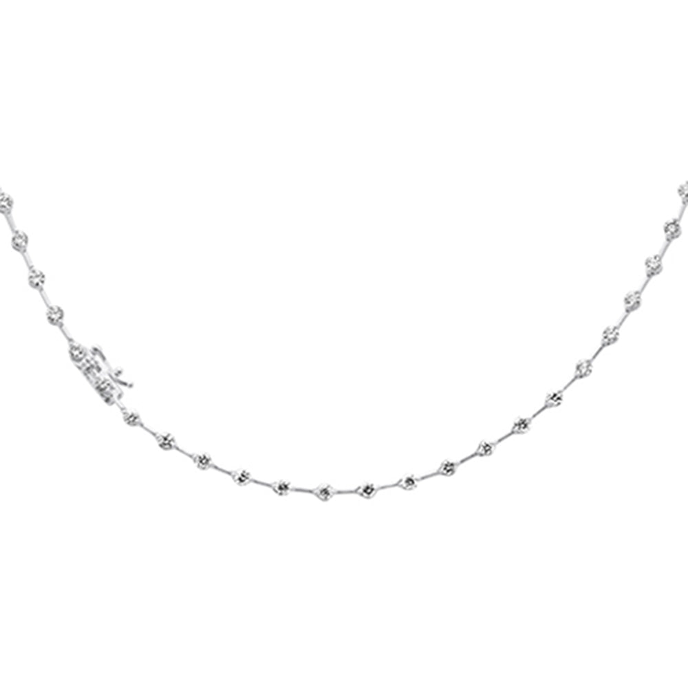 ''SPECIAL!2.90ct G SI 14K White Gold DIAMOND Round Link Necklace 16'''' Long''