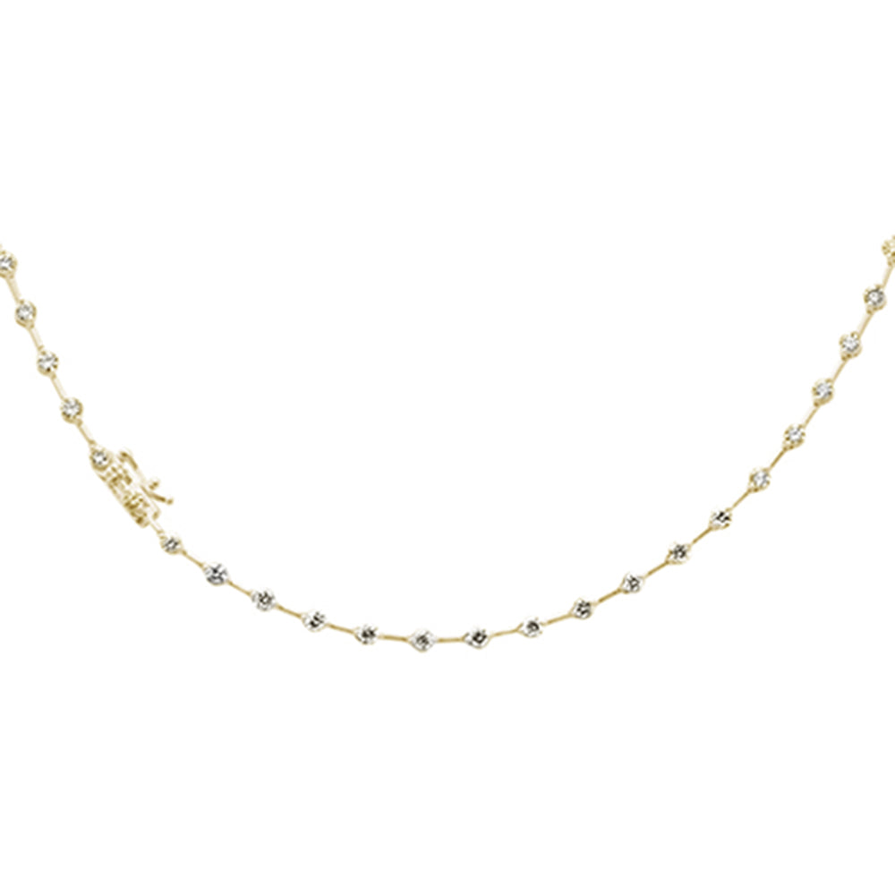''SPECIAL! 2.87ct G SI 14K Yellow Gold Diamond Round Link NECKLACE 16'''' Long''