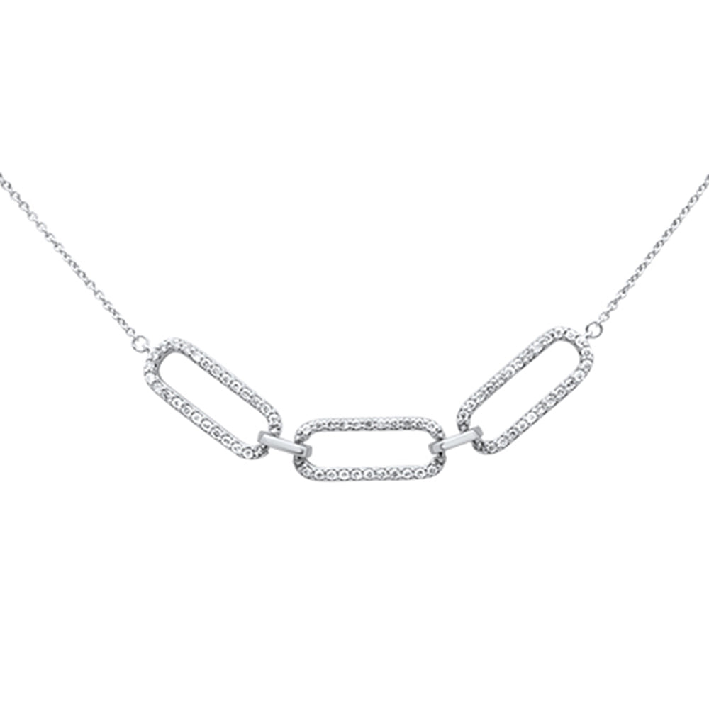 ''SPECIAL! .37ct G SI 14K White GOLD Diamond Paperclip Style Chain Necklace Pendant''