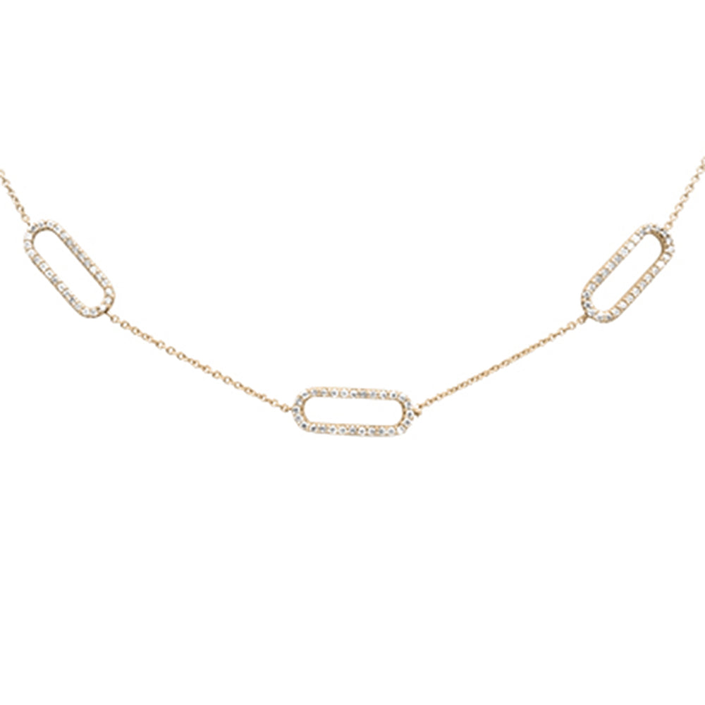 ''SPECIAL! .35ct G SI 14K Yellow Gold Diamond Paperclip Style Chain Necklace PENDANT''