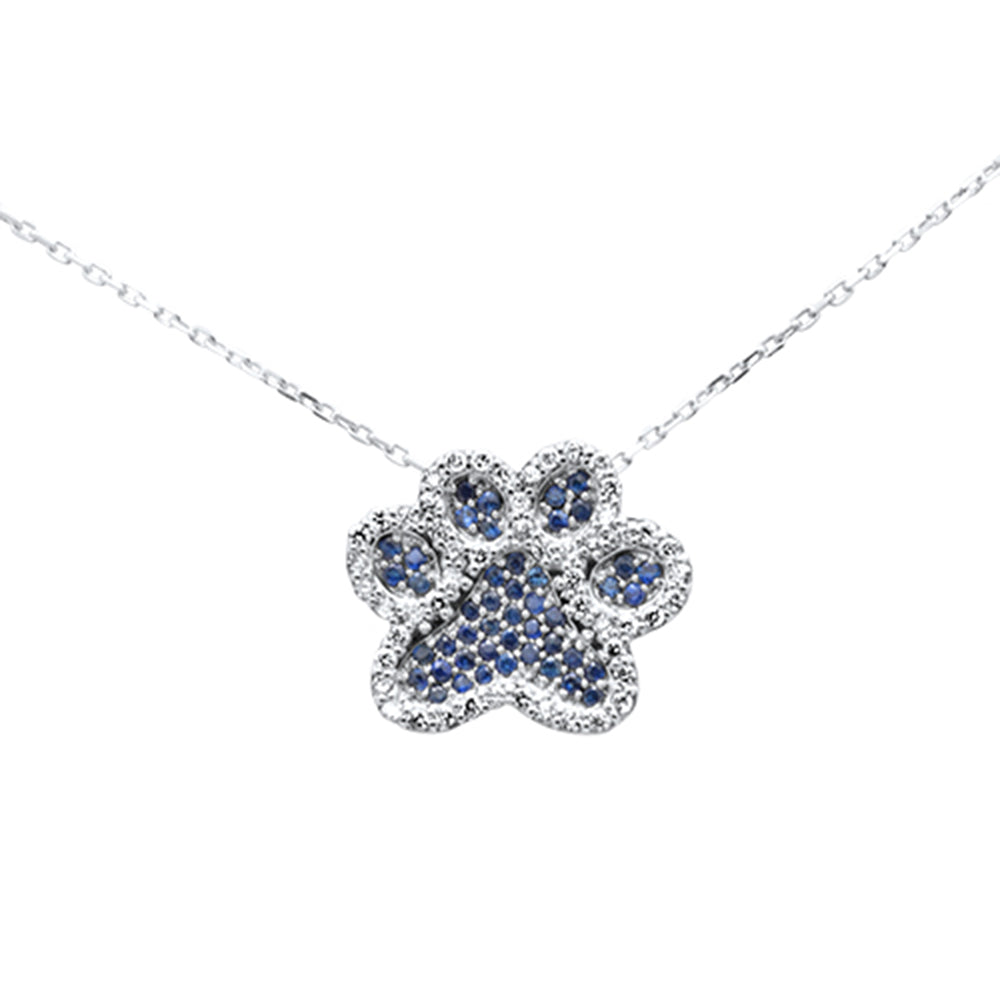 ''SPECIAL! .54ct G SI 14K White Gold Diamond & Natural Gemstones Dog Paw NECKLACE Pendant''