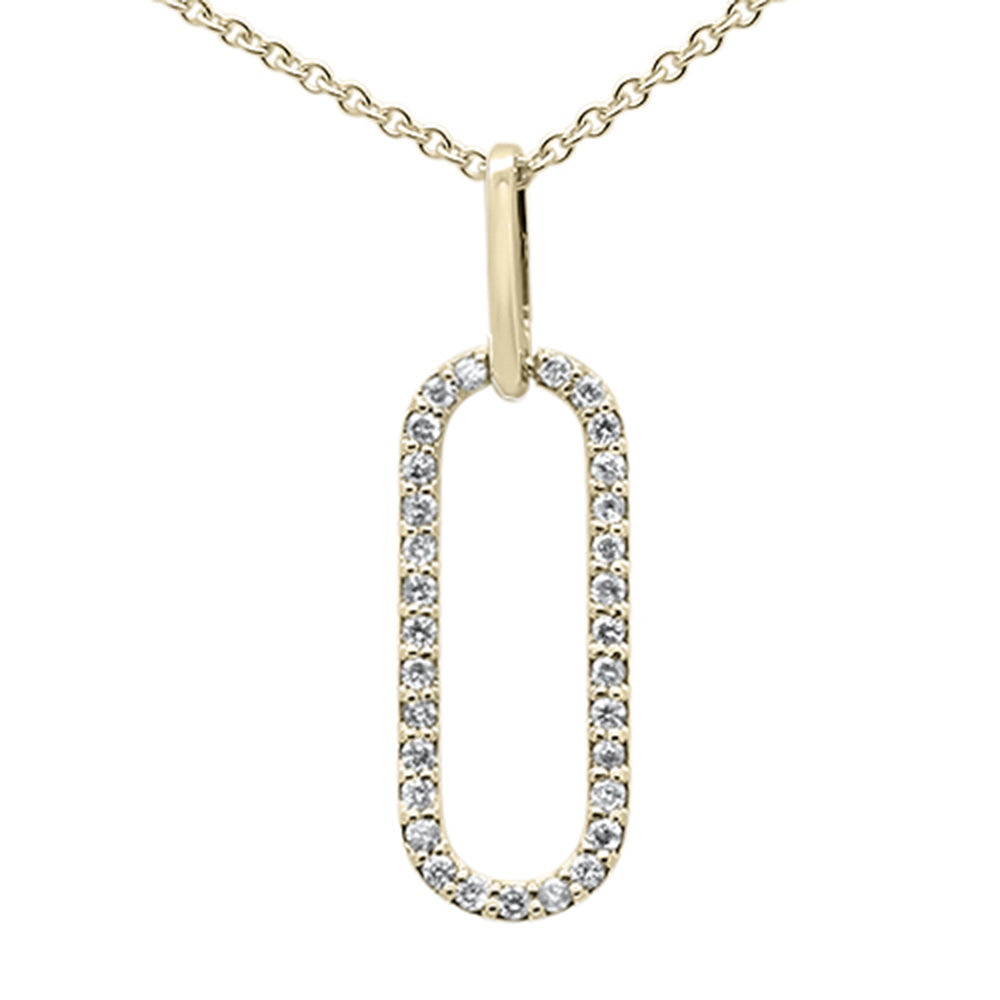 ''SPECIAL! .16ct G SI 14K Yellow Gold DIAMOND Paperclip Pendant Necklace''