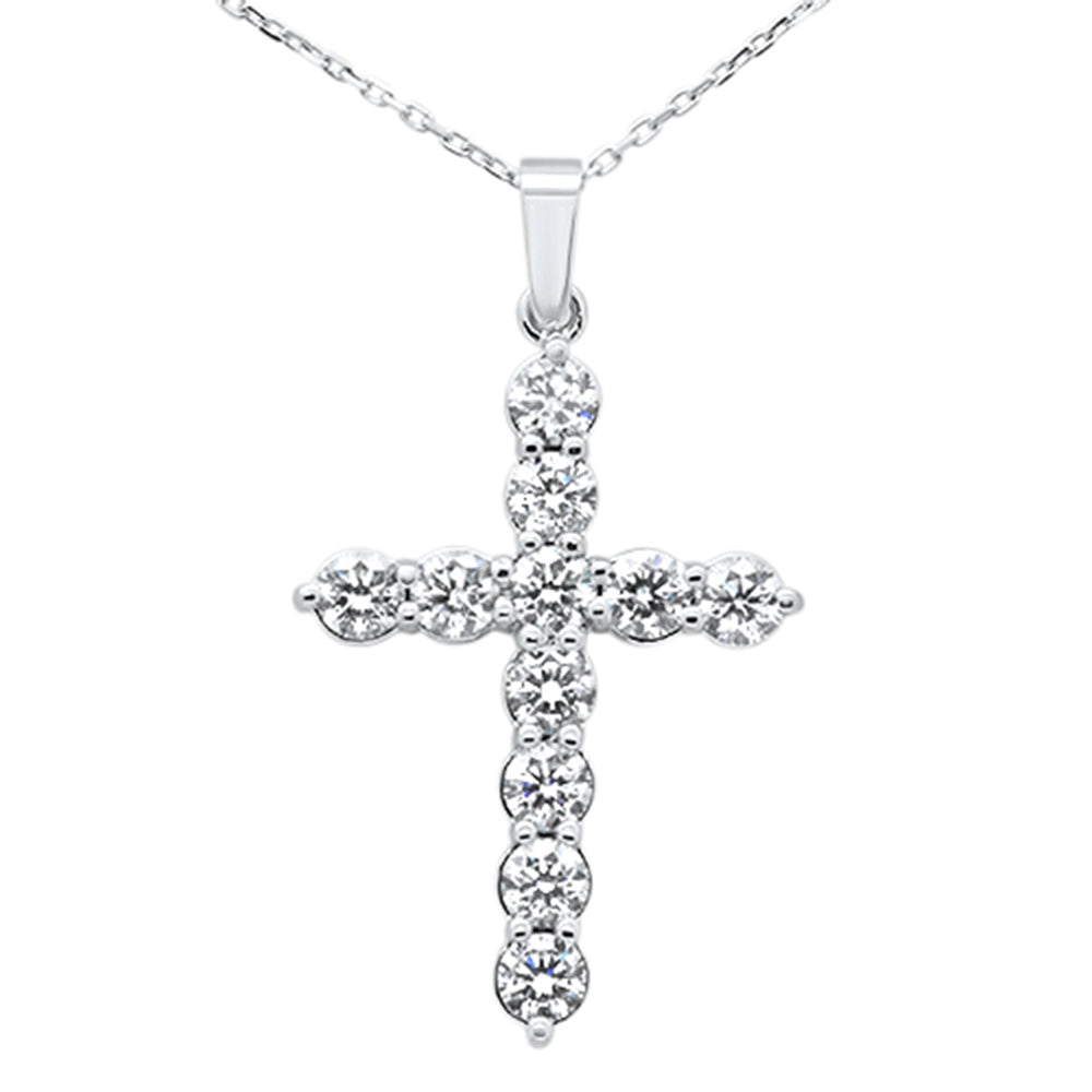 ''SPECIAL! 2.05ct G SI 14K White Gold Round Diamond Cross Pendant NECKLACE 18''''''