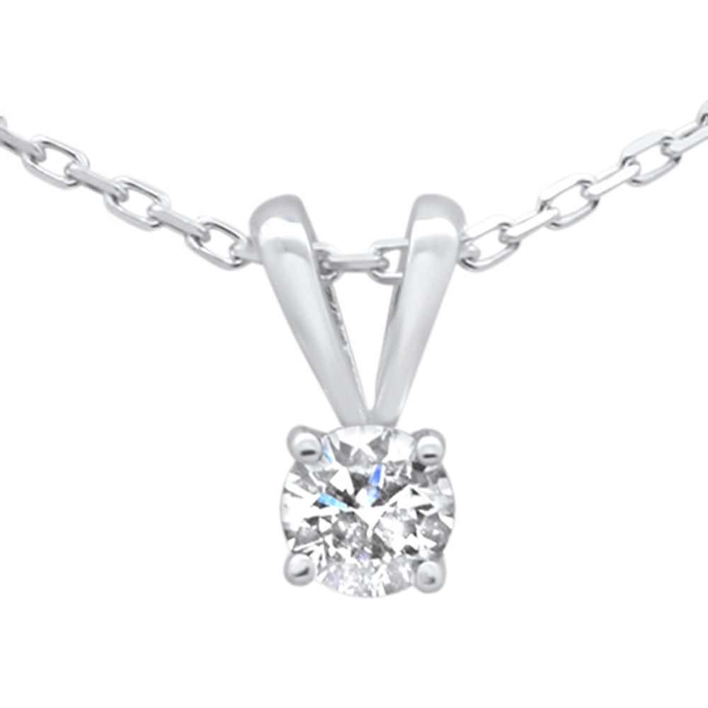 ''SPECIAL! .21ct G SI 14K White Gold DIAMOND Solitaire Pendant Necklace''