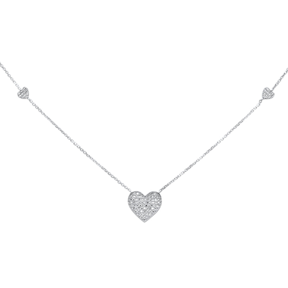 ''SPECIAL! .29ct G SI 14K White GOLD Diamond Heart Shape Pendant Necklace 18''''''