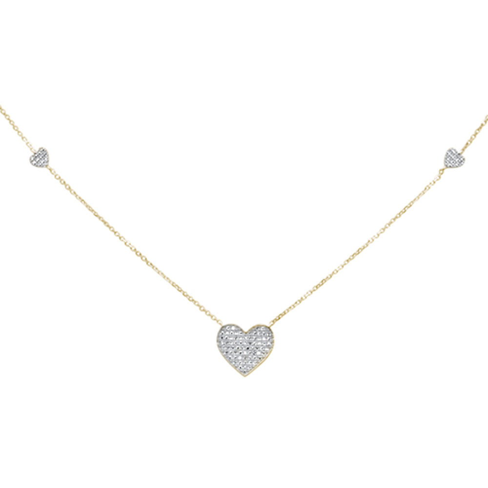 ''SPECIAL! .29ct G SI 14K Yellow GOLD Diamond Heart Shape Pendant Necklace 18''''''