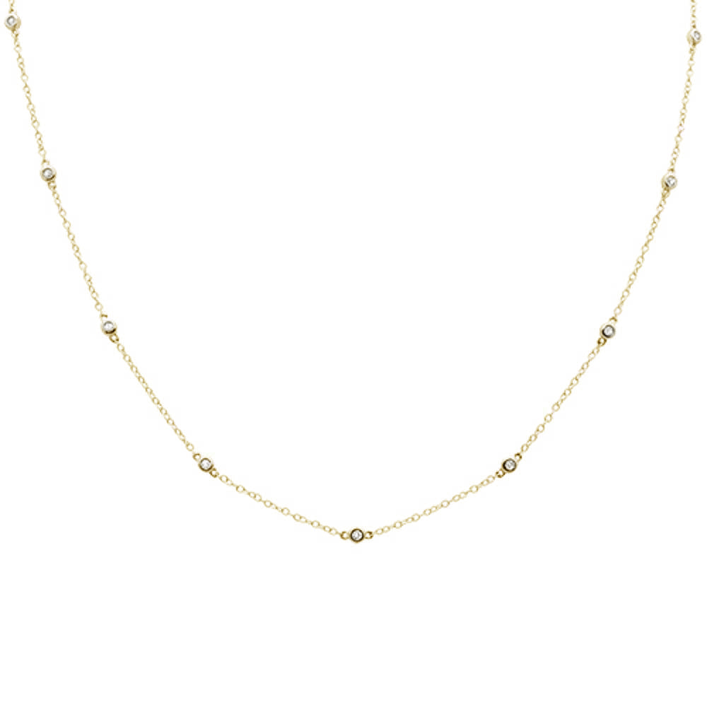 ''SPECIAL! .50ct 14k Yellow Gold DIAMOND by The Yard Pendant Necklace 18'''' Long''