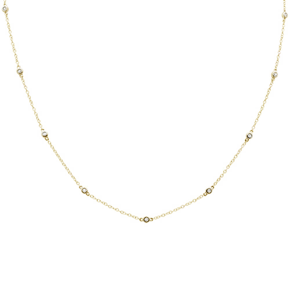 ''SPECIAL! .50ct 14k Yellow GOLD Diamond by The Yard Pendant Necklace 18'''' Long''