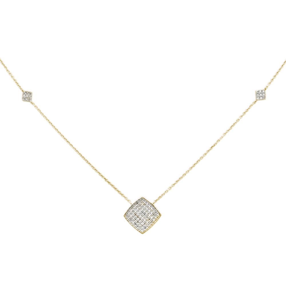 ''SPECIAL! .27ct G SI 14K Yellow Gold Diamond Geometric Shaped PENDANT Necklace 18''''''