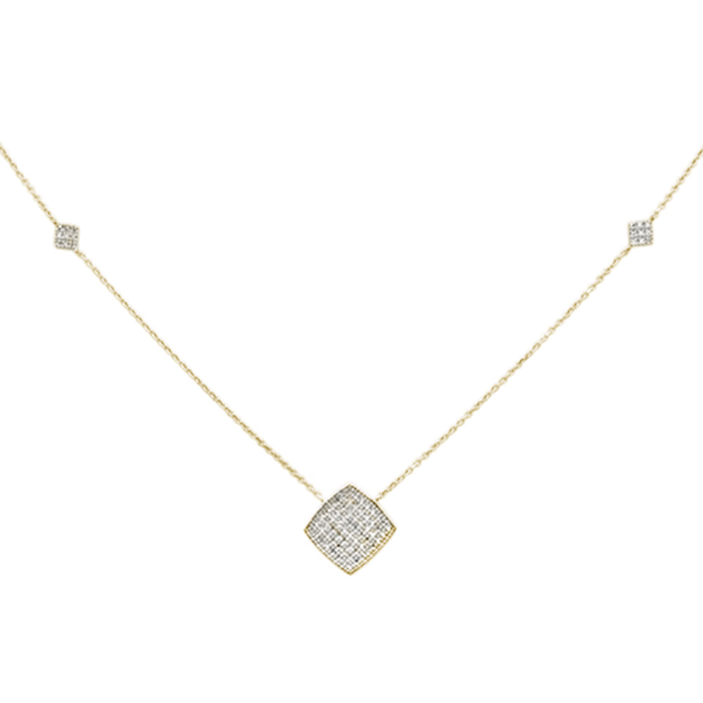 ''SPECIAL! .27ct G SI 14K Yellow Gold DIAMOND Geometric Shaped Pendant Necklace 18''''''